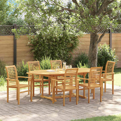 Set da Pranzo per Giardino 7 pcs Marrone 200 x 100 x 75 cm