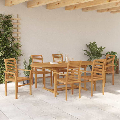 Set da Pranzo per Giardino 7 pcs Marrone 200 x 100 x 75 cm