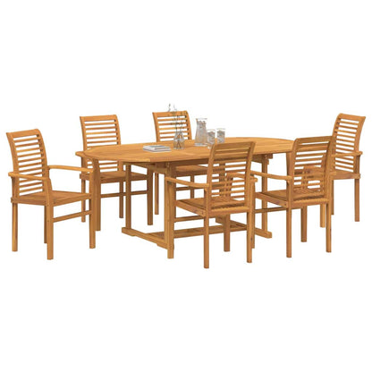 Set da Pranzo per Giardino 7 pcs Marrone 200 x 100 x 75 cm
