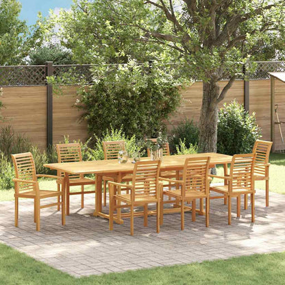 Set da Pranzo per Giardino 9 pcs Marrone Legno massello di teak
