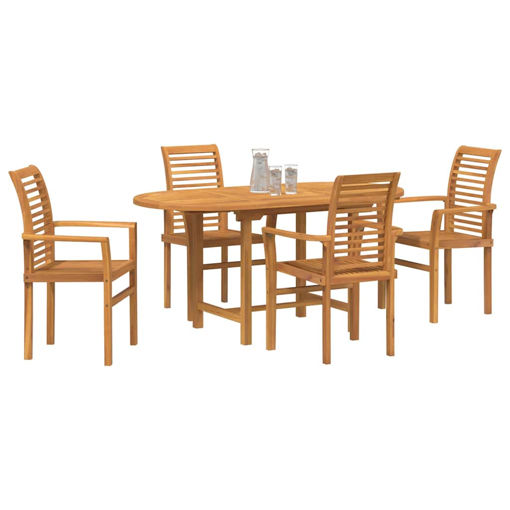 Set da Pranzo per Giardino 5 pcs Marrone Legno massello di teak - homemem39