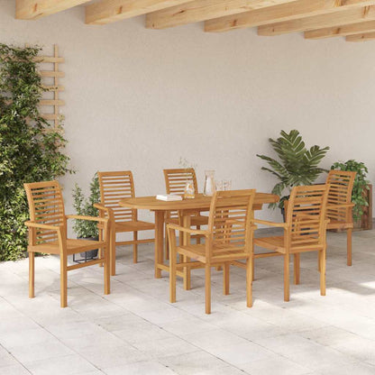 Set da Pranzo per Giardino 7 pcs Marrone Legno massello di teak - homemem39