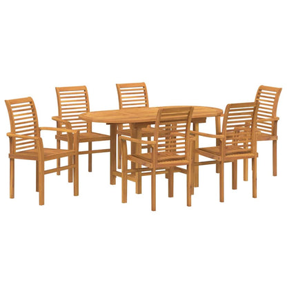 Set da Pranzo per Giardino 7 pcs Marrone Legno massello di teak - homemem39