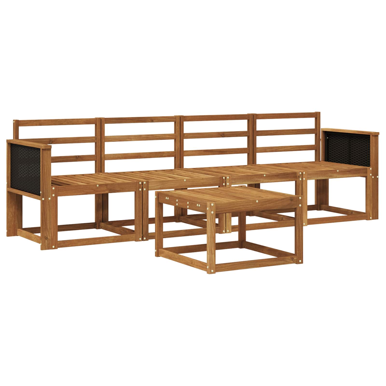 Set di divani da esterno 4 pz Naturale Legno di Acacia Massello | homemem39