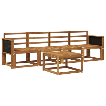 Set di divani da esterno 4 pz Naturale Legno di Acacia Massello | homemem39