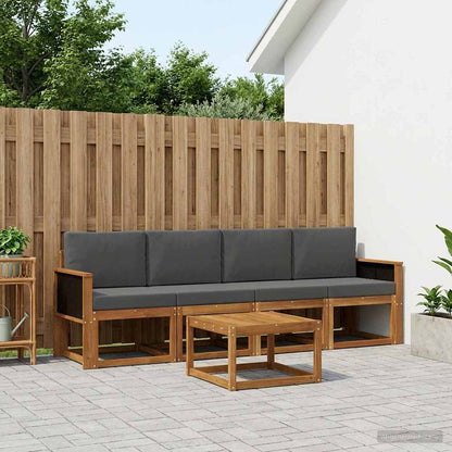 Set di divani da esterno 4 pz Naturale e Antracite
