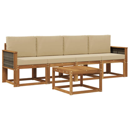 Set di divani da esterno 4 pz Naturale