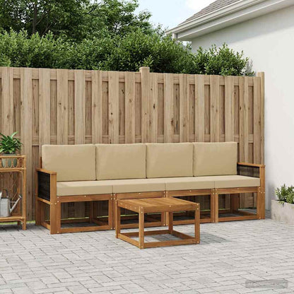 Set di divani da esterno 4 pz Naturale