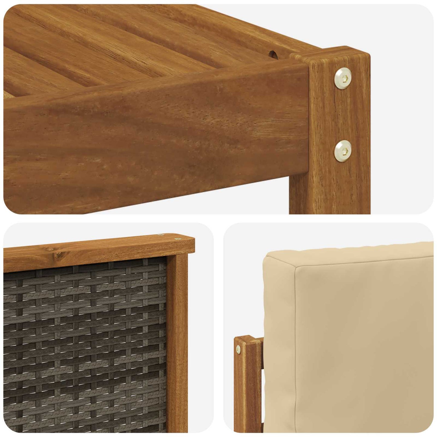 Set di divani da esterno con cuscino 6 pcs Naturale