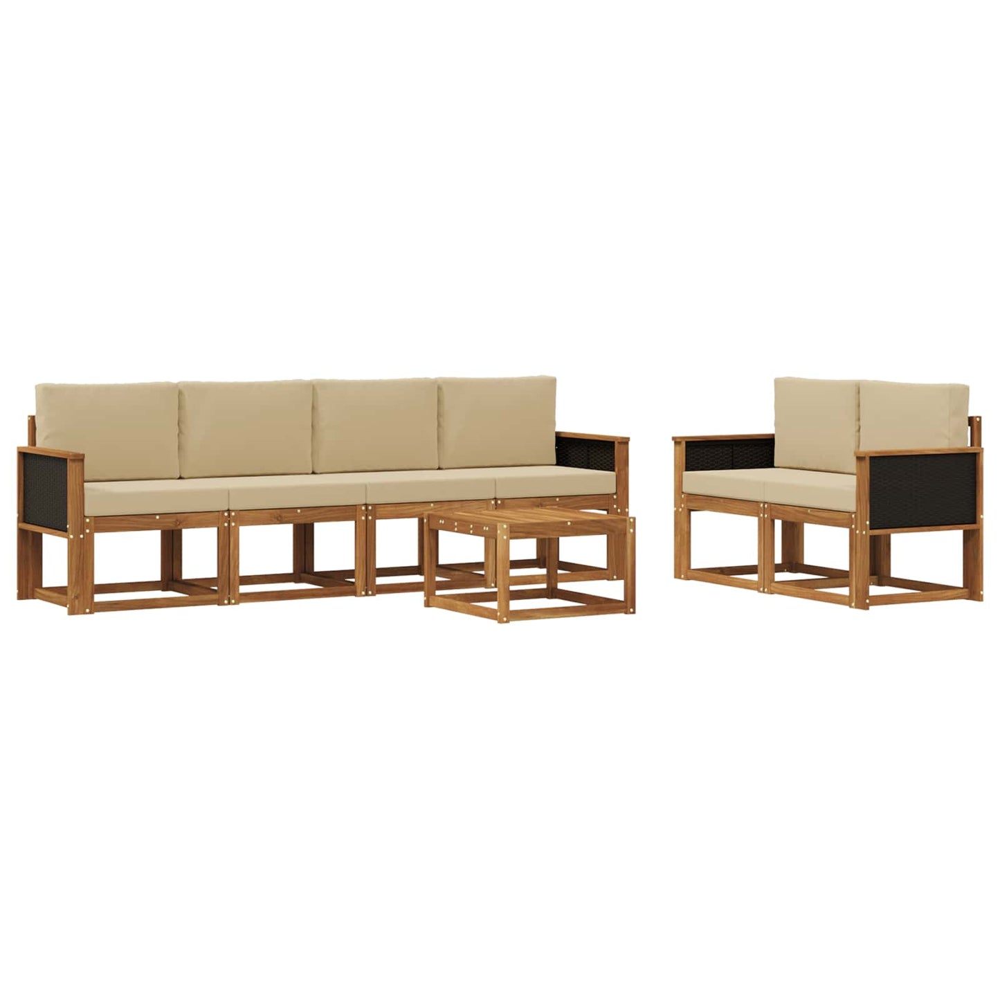 Set di divani da esterno 6 pz Naturale