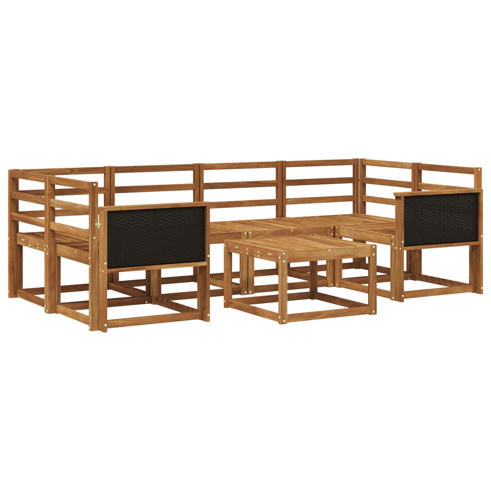 Set di divani da esterno 5 pz Naturale Legno di Acacia Massello | homemem39
