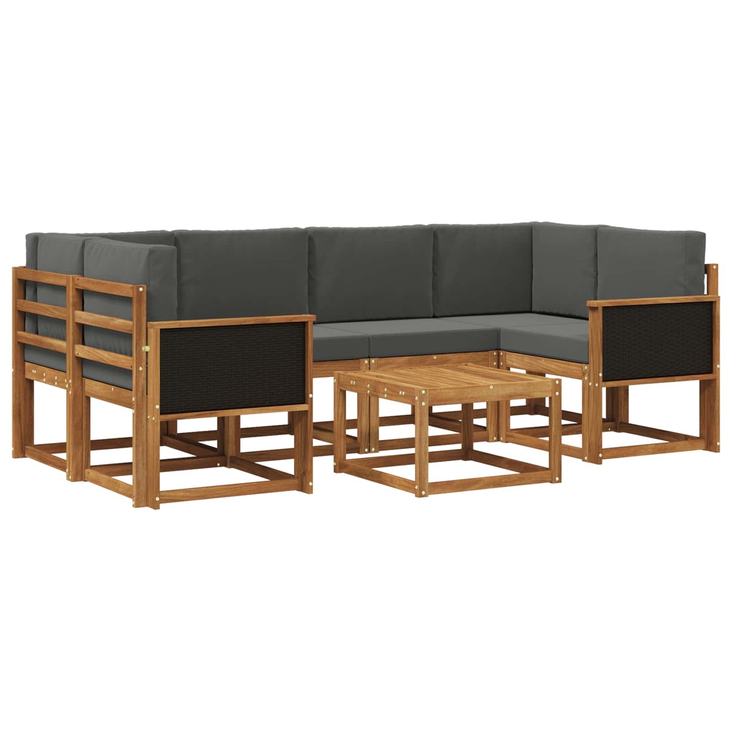 Set di divani da esterno 5 pz Naturale e Antracite