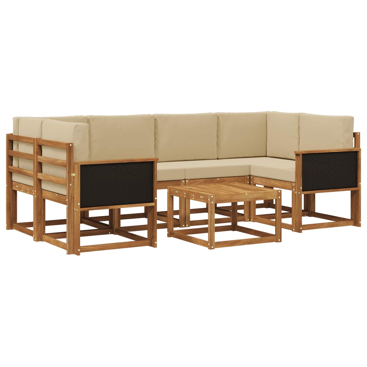 Set di divani da esterno 5 pz Naturale