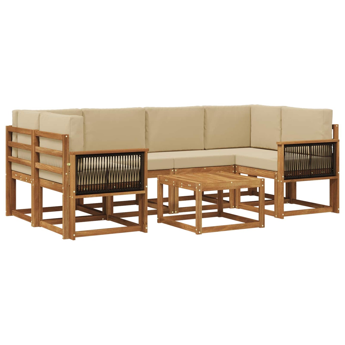 Set di divani da esterno 5 pz Naturale