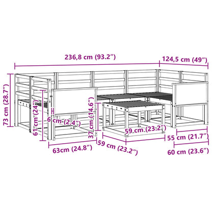 Set di divani da esterno 7 pz Naturale Legno di Acacia Massello | homemem39