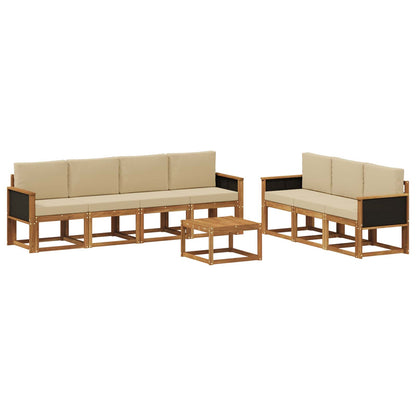 Set di divani da esterno con cuscino 7 pcs Naturale