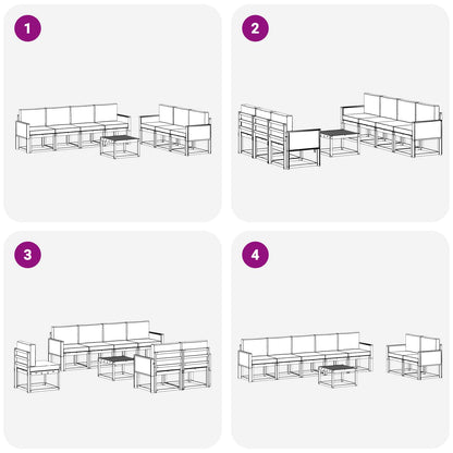 Set di divani da esterno con cuscino 7 pcs