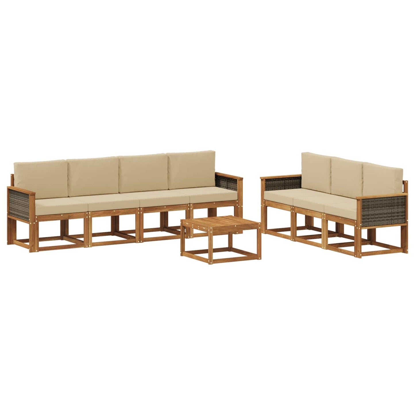Set di divani da esterno 7 pz Naturale