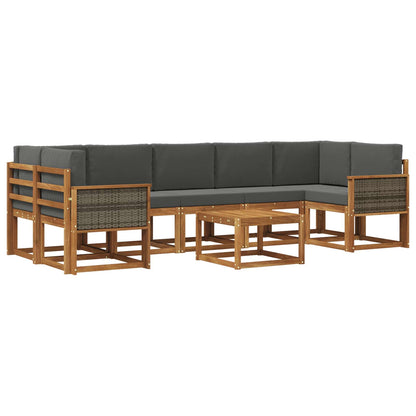 Set di divani da esterno 6 pz Naturale e Antracite