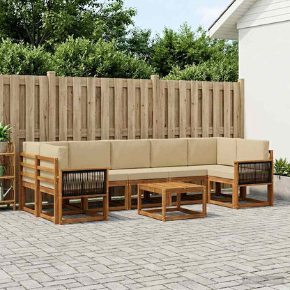 Set di divani da esterno con cuscino 6 pcs Naturale
