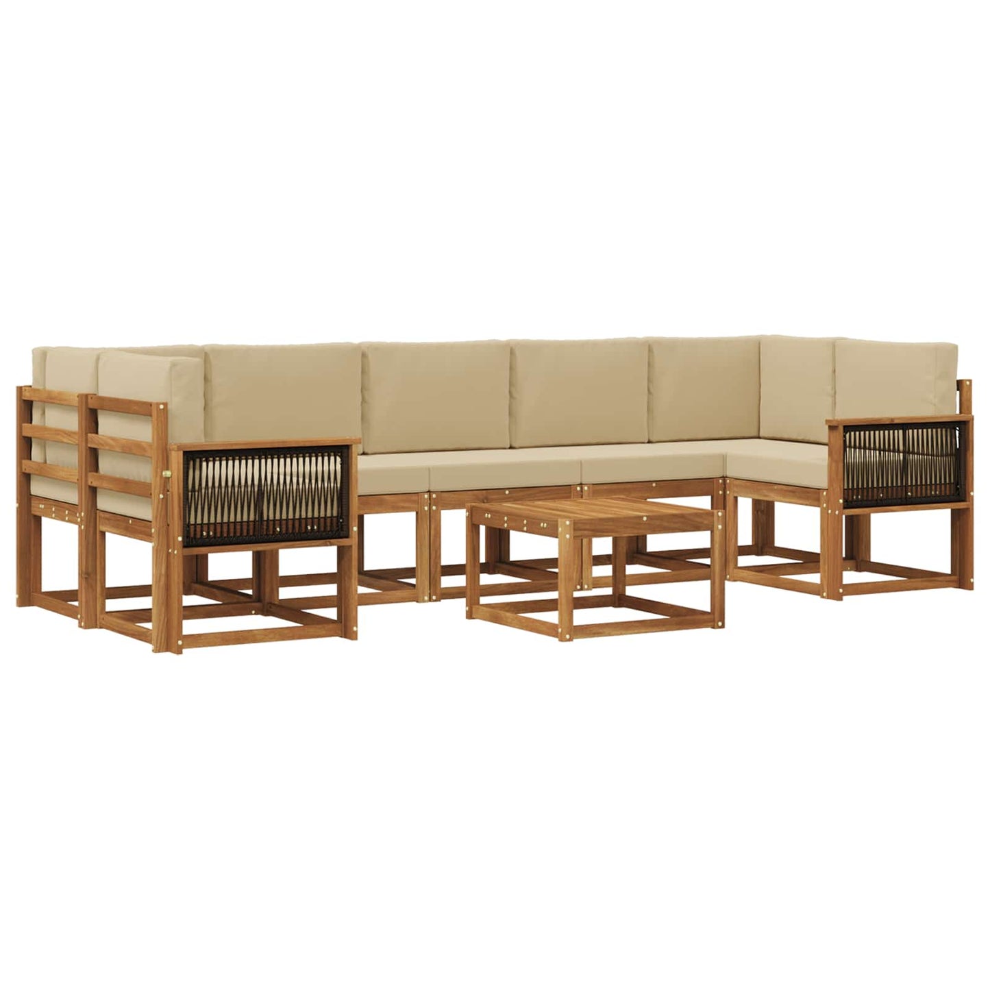 Set di divani da esterno 6 pz Naturale