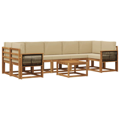 Set di divani da esterno 6 pz Naturale