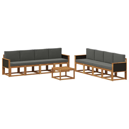 Set di divani da esterno con cuscino 7 pcs Naturale e Antracite