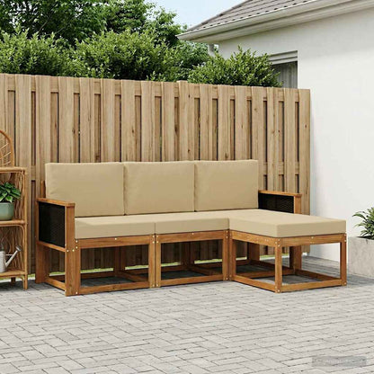 Set di divani da esterno con cuscino 4 pcs Naturale