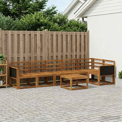 Set di divani da esterno 7 pz Naturale Legno di Acacia Massello