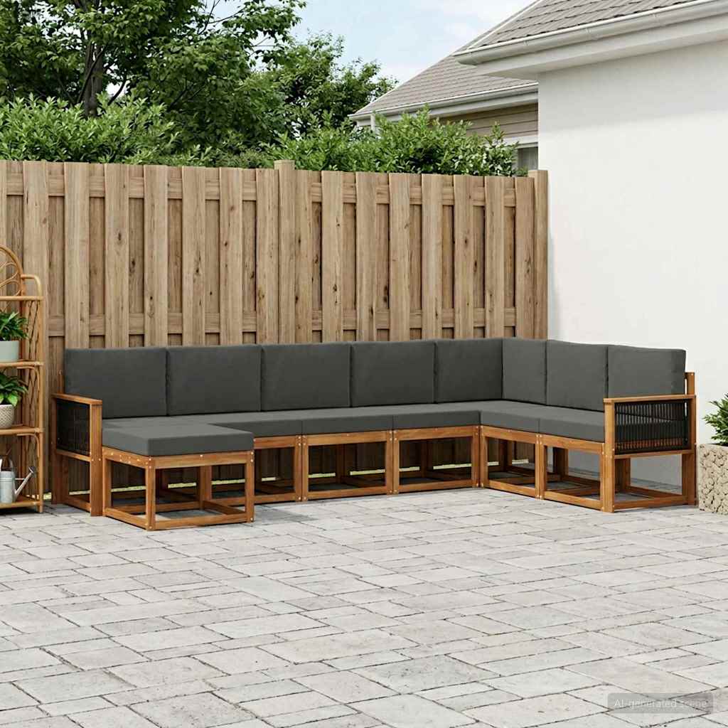 Set di divani da esterno 8 pcs Naturale e Antracite