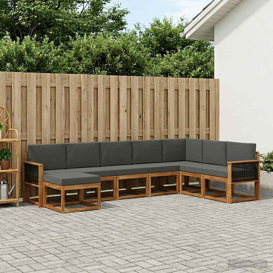 Set di divani da esterno 8 pcs Naturale e Antracite