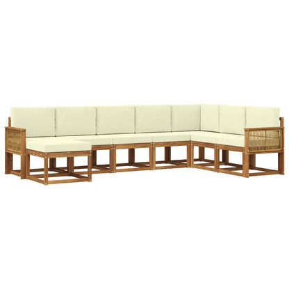 Set di divani da esterno con cuscino 8 pcs Naturale e Crema
