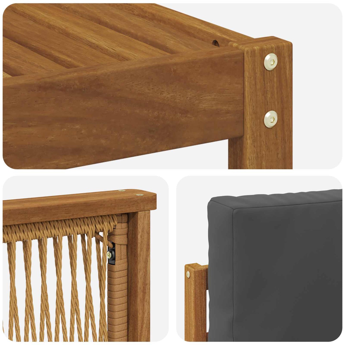 Set di divani da esterno con cuscino 8 pcs Naturale e Antracite