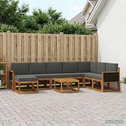 Set di divani da esterno con cuscino 9 pcs Naturale e Antracite