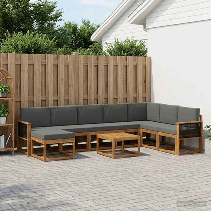 Set di divani da esterno con cuscino 9 pcs Naturale e Antracite