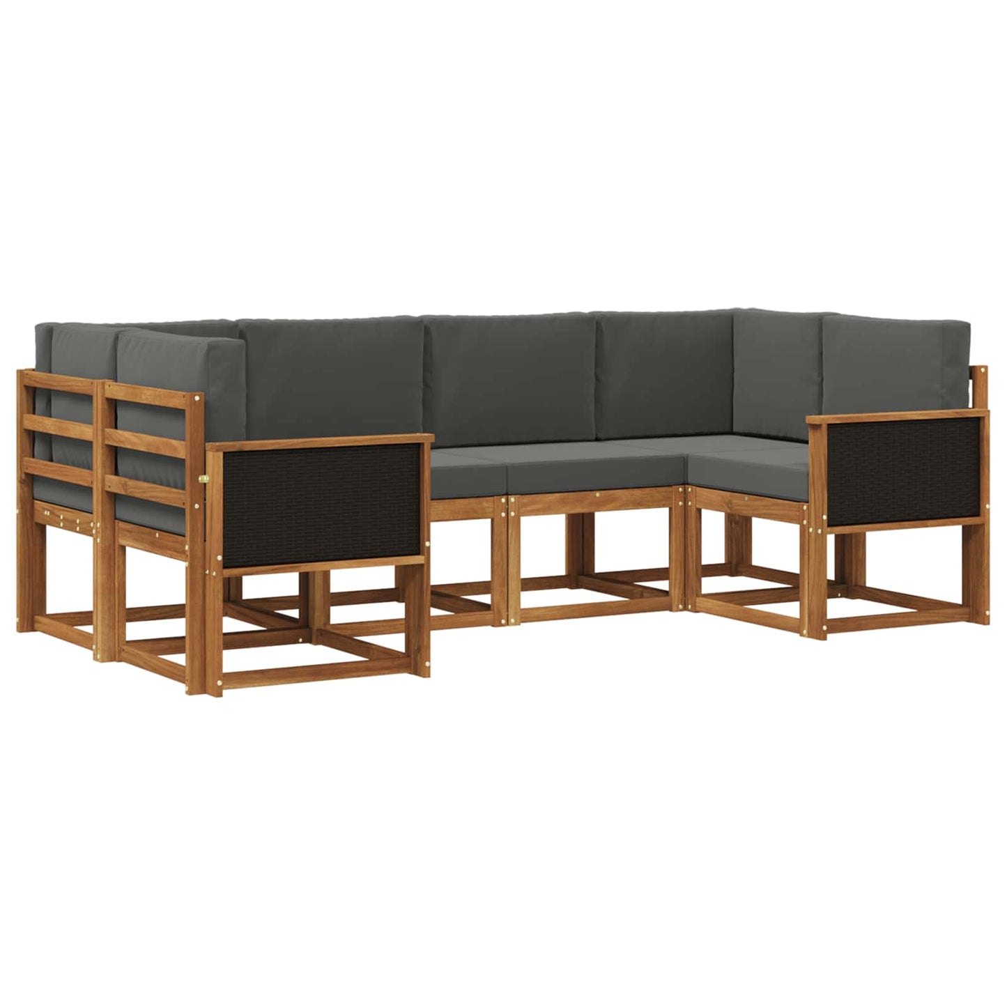 Set di divani da esterno 6 pz Naturale e Antracite