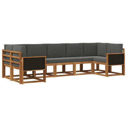 Set di divani da esterno con cuscino 7 pcs Naturale e Antracite