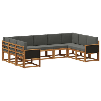 Set di divani da esterno 9 pz Naturale e Antracite