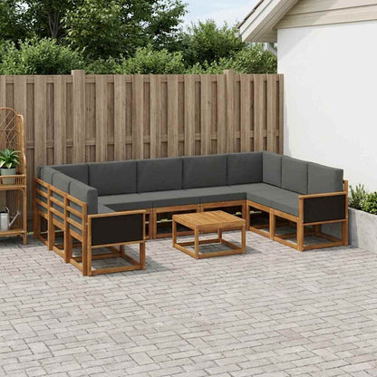 Set di divani da esterno 10 pcs Naturale e Antracite
