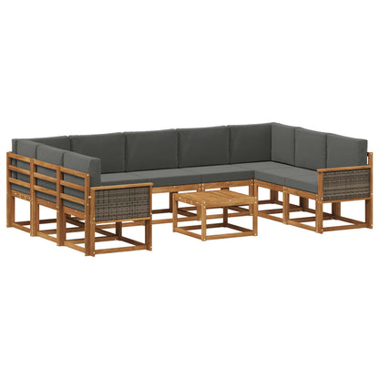 Set di divani da esterno 10 pcs Naturale e Antracite