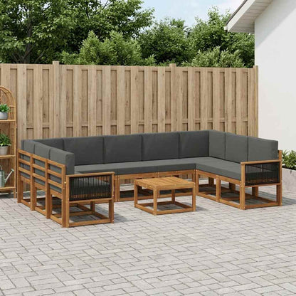 Set di divani da esterno 10 pcs Naturale e Antracite