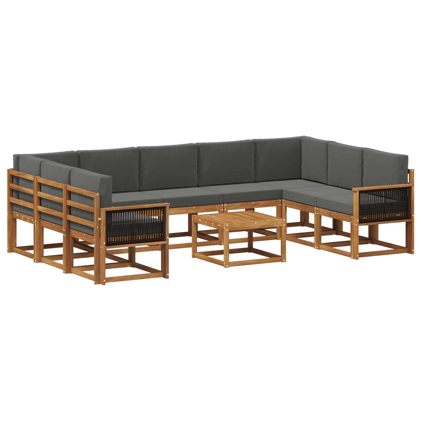 Set di divani da esterno 10 pcs Naturale e Antracite