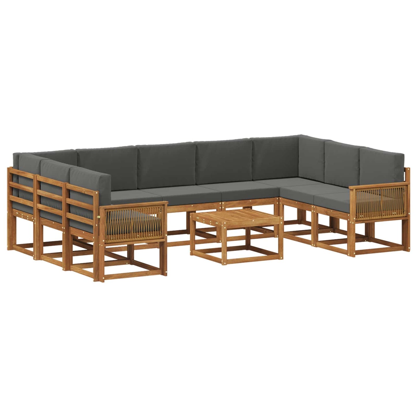 Set di divani da esterno 10 pcs Naturale e Antracite