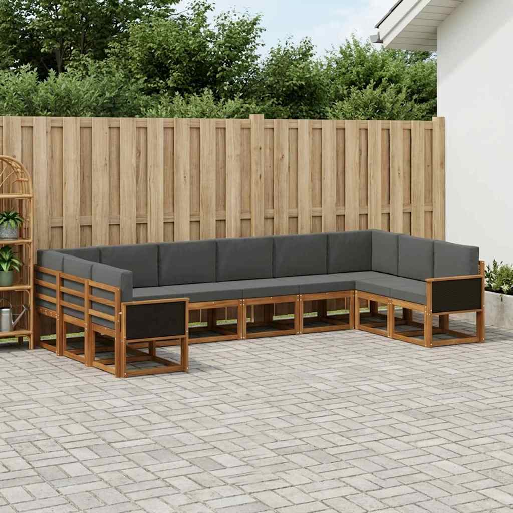 Set di divani da esterno 10 pcs Naturale e Antracite