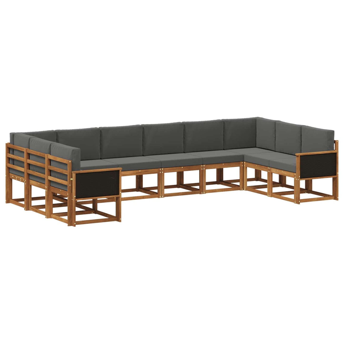 Set di divani da esterno 10 pcs Naturale e Antracite