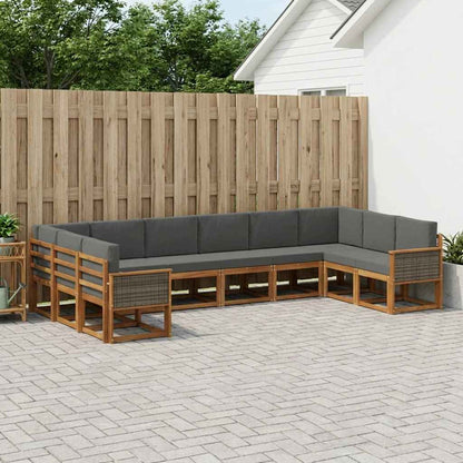 Set di divani da esterno 10 pcs Naturale e Antracite