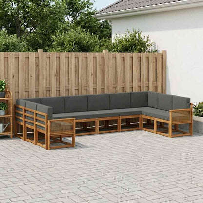 Set di divani da esterno 10 pcs Naturale e Antracite