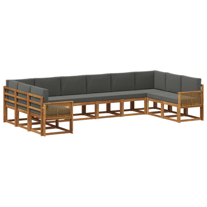 Set di divani da esterno 10 pcs Naturale e Antracite