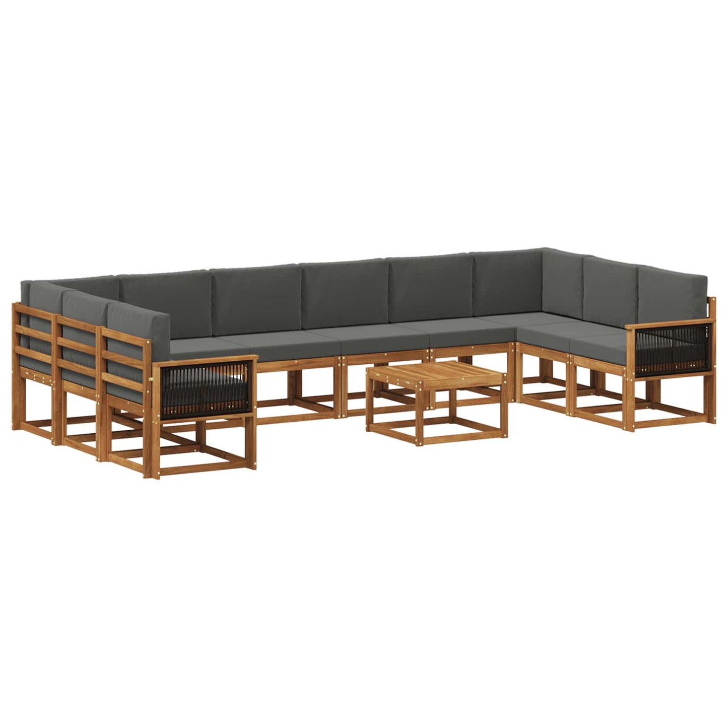 Set di divani da esterno 11 pcs Naturale e Antracite