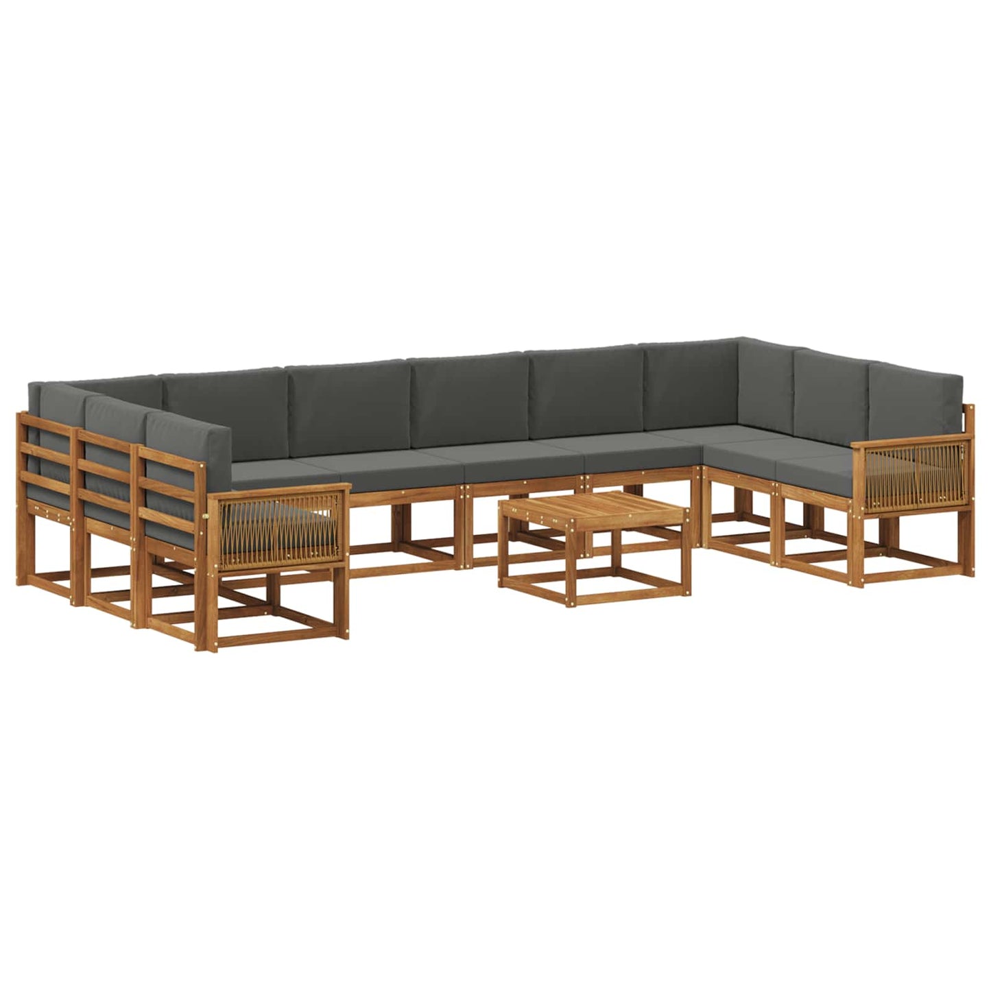 Set di divani da esterno 11 pcs Naturale e Antracite